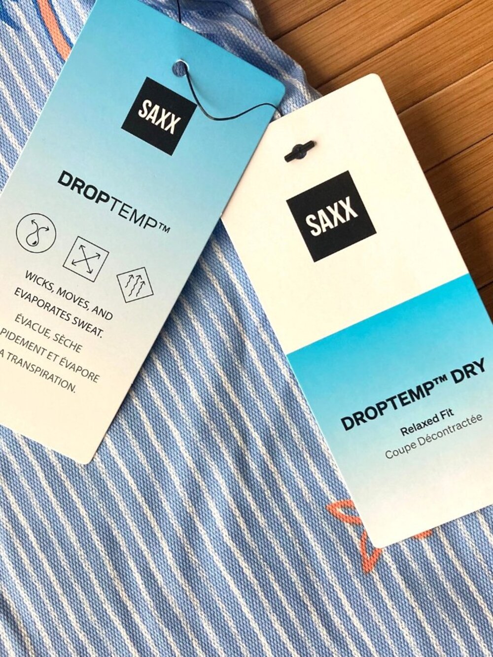 SAXX Performance Resort Shirt DropTemp Dry Mens Medium M Bel Air Blue NWT - Picture 4 of 12